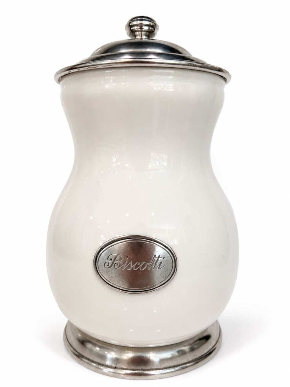 Arte Italica Festivo Pewter Canister Biscotti Tuscan Container w/ Lid